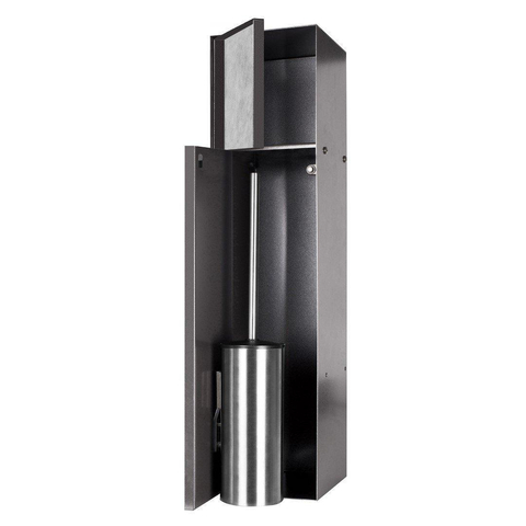 Looox Closed inbouw closetrolhouder - 2 deuren - betegelbaar - antraciet SW104302
