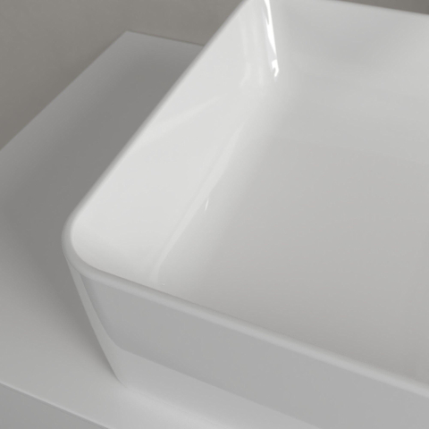 Villeroy & Boch Collaro opzetwastafel rechthoekig - 56x36cm - zonder overloop - zonder kraangat - White Alpine (glans wit) SW336039