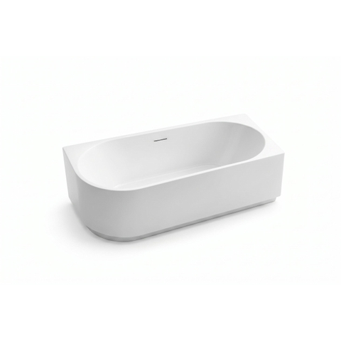 ZEZA Pure baignoire semi-îlot d'angle - droite - 170x80x58cm - acrylique - blanc mat SW962845
