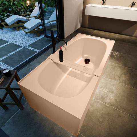 MONDIAZ ROCK Baignoire îlot - 170x70cm - couleur Plata / Talc SW1015106