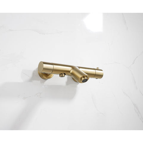Fortifura Calvi thermostatische badkraan - PVD - geborsteld messing (goud) SW720226