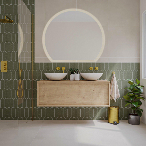 Saniclass Holz Frame Meuble de salle de bain - 120x45x40cm - plan de toilette - sans trous de robinet - 1 tiroirs - Chêne Natural SW1436757