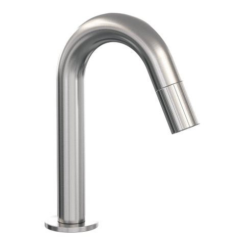 BRAUER Stripe Robinet de lavabo - apparent - bec courbé - couleur inox brossé PVD SW1435085