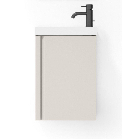 Saniclass Chaci Fonteinkastset - 40x55cm - 1 deur - mineraalmarmer fonteinwastafel - mat cotton (beige) SW1574580