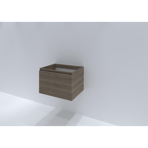 H&R Badmeubelen Matrix Wastafelonderkast - 60x44.8x40cm - 3D-front - 1 lade - greeploos met greeplijst - charleston SW756808