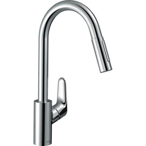 Hansgrohe Focus m41 Eengreeps keukenmengkraan - 240 met uittrekbare vuistdouche - 2 straalsoorten - hoogglans chroom GA69755