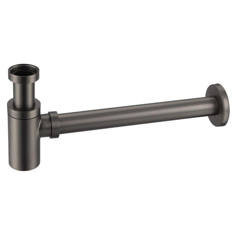 FugaFlow Efficiente Pietra Ensemble de lave-mains - 40x22x10cm - trou de robinet à droite - robinet de lave-mains gunmetal brossé PVD - bonde - siphon abaissé - pierre naturelle mouchetée SW1448150