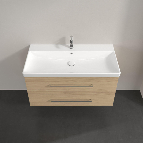 Villeroy & Boch Avento wastafelonderkast - 97.6x51.4cm - 2 lades - Nordic Oak (hout) SW479510