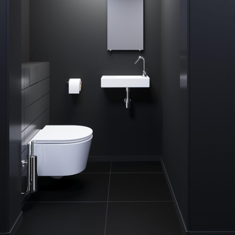 Clou InBe WC suspendu – compact – sans bride – 36,5 x 48 cm – avec abattant softclose – blanc brillant SW369990