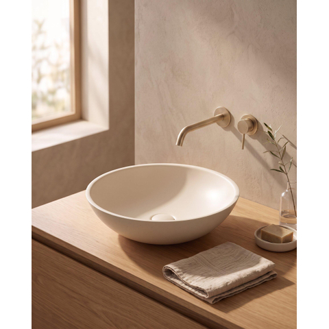 Saniclass Torino Vasque - 40x40x12.5cm - solid surface - blanc cassé SW1471854