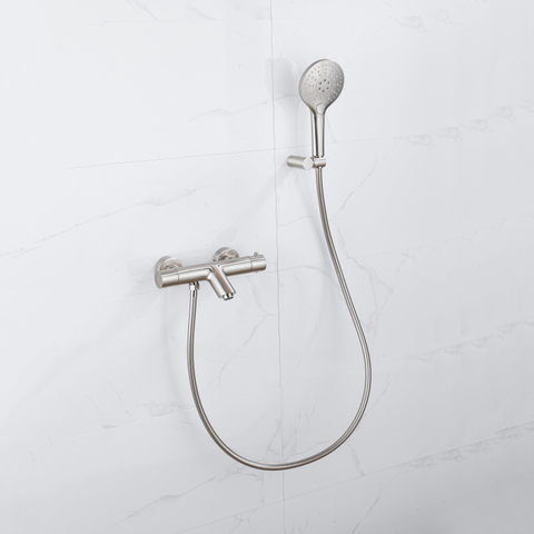 Fortifura Calvi Handdouche - diameter 12cm - rond - 3 standen - PVD - geborsteld RVS SW799447