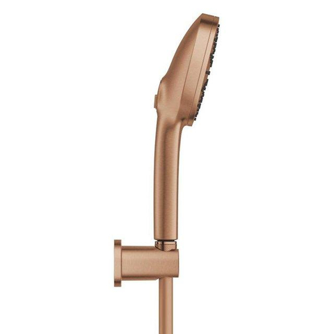 GROHE Precision Feel Robinet de baignoire thermostatique - 31.3 cm - Vitalio Joy Ensemble de bain - douchette à main ronde - 3 types de jets - avec support - Warm Sunset brossé (cuivre) SW1565453