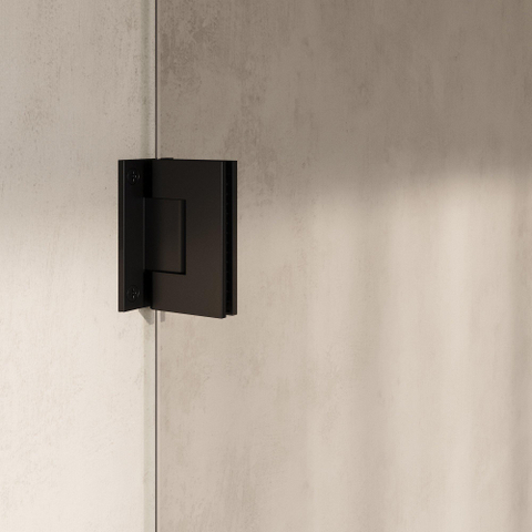 BRAUER Void Carving Cabine de douche - 90x100x200cm - porte battante - revêtement verre - réversible - verre clair - noir mat SW1418120