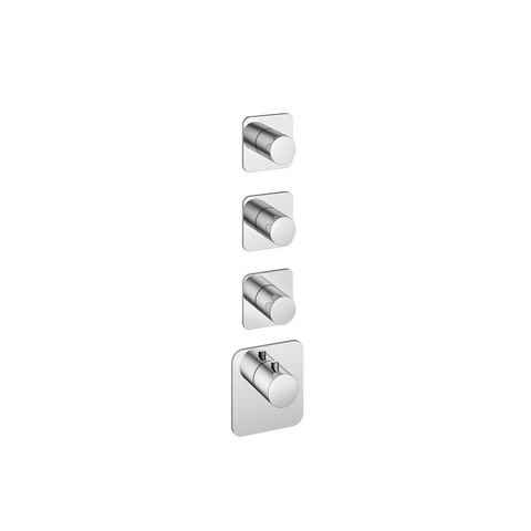 Hotbath Gal Afbouwdeel - voor Highflow Thermostaat - met 3 stopkranen - hoogglans chroom SW656315