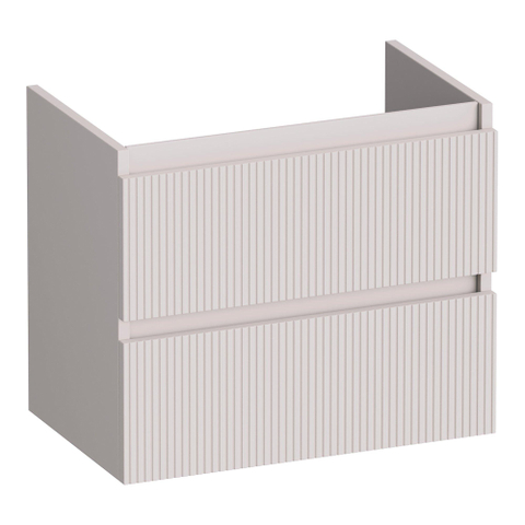 BRAUER Joy Wavy meuble sous-lavabo peu profond 60 2 tiroirs softclose - sans poignées - 1 découpe pour siphon - sable mat SW1201433