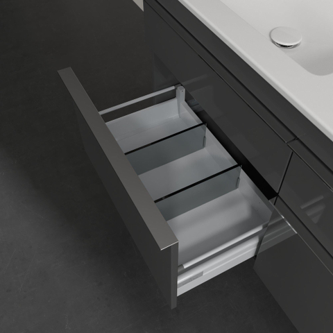 Villeroy & Boch venticello wastafelonderkast - 125.3x59cm 4x lade - glans grijs GA43421