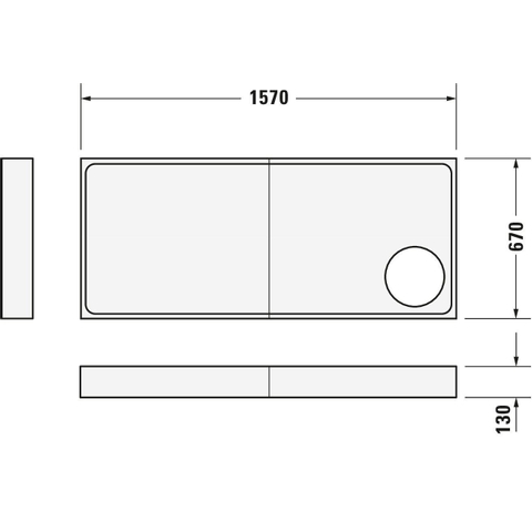 Duravit Starck receveur de douche slimline 160x70x6cm antidérapant blanc GA92634