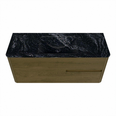 Mondiaz CIRO-DLUX Badkamermeubelset - 120x45x50cm - Solid surface wastafel Lava - 1 wasbak Midden - 1 kraangat - 2 lades - Dusk SW1533035