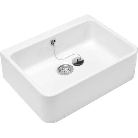 Villeroy & Boch O.novo gootsteen - met overloop - 59.5x50x20cm CeramicPlus - White Alpine (glans wit) 0140185
