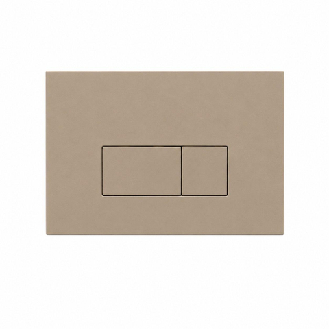 QeramiQ Dely Swirl Ensemble de toilette - réservoir encastré QeramiQ Flush - abattant 35mm - plaque de commande taupe en plastique - boutons rectangulaires - blanc mat SW1578434