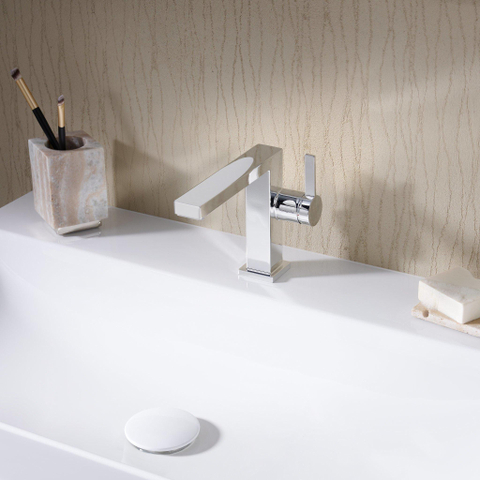 Hansgrohe Tecturis E Eengreeps wastafelkraan - 110 Fine - coolstart - met PopUp - trekwaste - hoogglans chroom SW918530