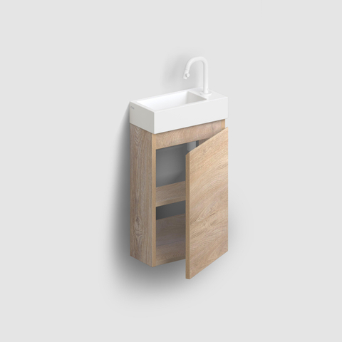 Clou InBe Meuble sous-lavabo pour lavabo - 36x55x18cm - droit - chêne grec SW812085