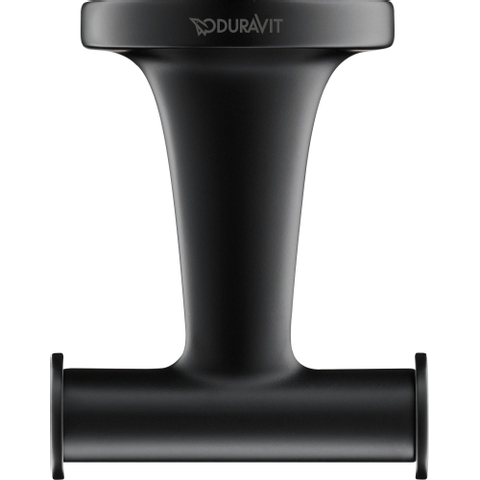 Duravit Starck T Handdoekhaak dubbel - 6x7.6cm - mat zwart SW297089