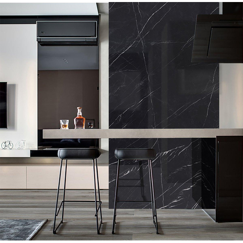 ÉCHANTILLON Terravito Dareno Carrelage de sol et de mur - 60x120cm - rectifié - brillant Noir SW1221533