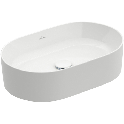 Villeroy & Boch Collaro opzetwastafel ovaal - 56x36cm - zonder overloop - zonder kraangat - White Alpine (glans wit) SW336040
