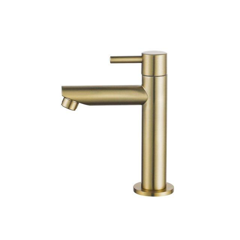 Fugaflow Efficiente Pietra Ensemble lavabo pour WC - 40x21.5x12cm - droite - lisse - semi‑rond - 1 trou de robinet - céramique - robinet de lave-mains laiton brossé - bonde - siphon réduit - blanc brillant SW1442351