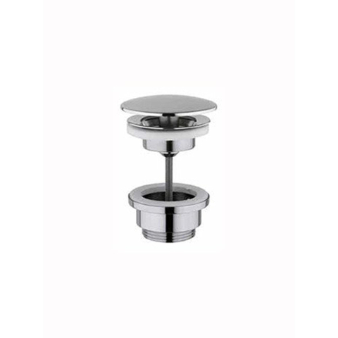Hotbath Mate Always open plug - met schroef rond - hoogglans chroom SW12931