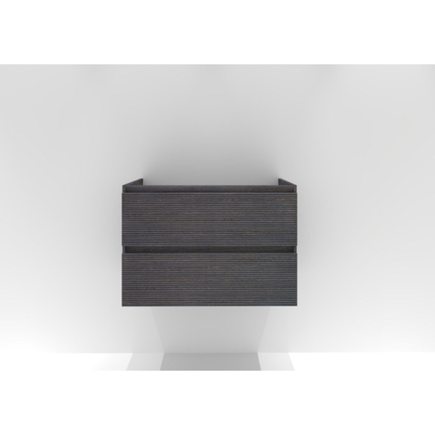 H&R Badmeubelen Infinity Wastafelonderkast - 80x44.8x55cm - 3D-front - 2 lades - greeploos - wenge SW873380