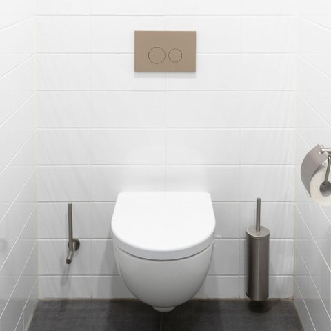 QeramiQ Push Bedieningsplaat - voor Geberit UP320 inbouwreservoir - dualflush - ronde knoppen - kunststof taupe OUTLETSTORE STORE45320