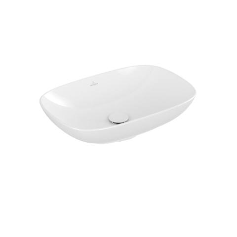 Villeroy & Boch Loop & Friends opzetwastafel - 56x38cm - zonder kraangat - zonder overloop - White Alpine (glans wit) SW644114