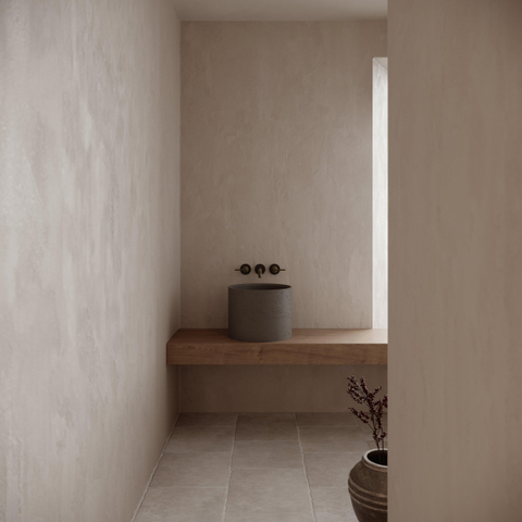 Ideavit Idea.grande vrijstaande wastafel - 39x30cm - rond - incl. pop-up afvoer - beton D5 SW1237678