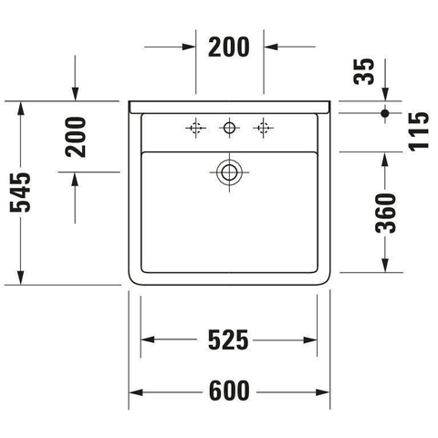 Duravit Starck 3 lavabo 60x54,5cm 1 trou de robinet avec trop-plein blanc 0291337