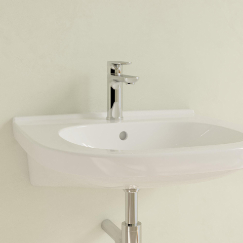 Villeroy & Boch Vicare O.novo Vita wastafel Vita - met 1 kraangat - met overloop - 55x55cm - White Alpine (glans wit) 1025053