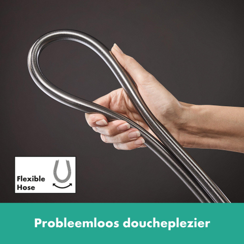 Hansgrohe Isiflex B - doucheslang - 160cm - hoogglans zwart chroom SW528894