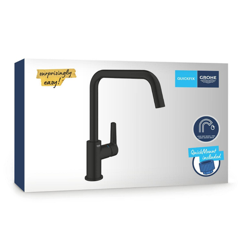Grohe Start Keukenkraan - 1-gats - hoge draaibare uitloop - voorsprong 22.8cm - matte black (mat zwart) SW924678