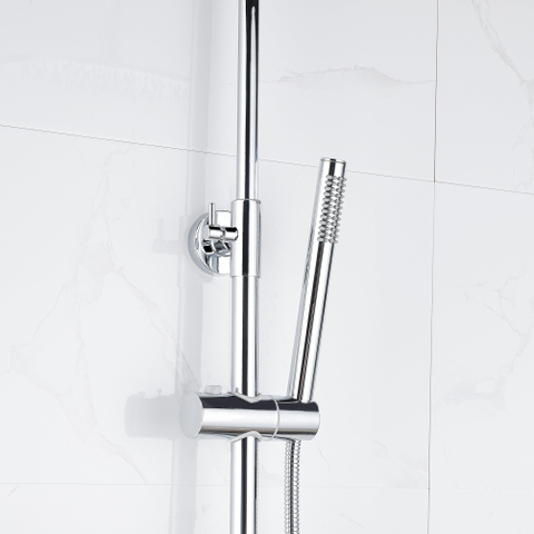 Fortifura Calvi Regendoucheset - thermostatisch - 25cm - hoofddouche - staafhanddouche - hoogglans chroom OUTLETSTORE STORE44756