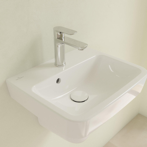 Villeroy & Boch O.novo fontein - 45x37cm m.1 kraangat - met overloop CeramicPlus - White Alpine (glans wit) SW448385