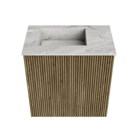 Mondiaz JOYA-DLUX 40cm toiletmeubel - kleur Dusk - Wastafel FAYE positie Links 1 kraangat kleur Glace. SW1423117