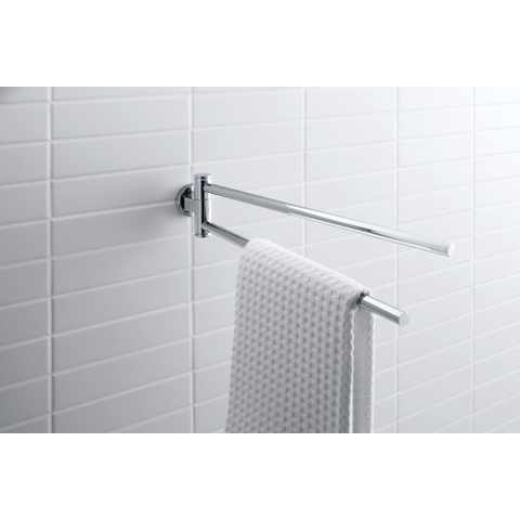 Duravit D-code 2 lids handdoekhouder - 44.5cm - hoogglans chroom GA49408