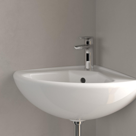 Villeroy & Boch O.novo Omnia - compact hoekfontein - 41.5x41.5x55cm - White Alpine (glans wit) 0120241