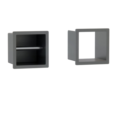 Fortifura Calvi Inbouw Reserve- en toiletrolhouder - PVD - geborsteld gunmetal (antraciet) SW1189088