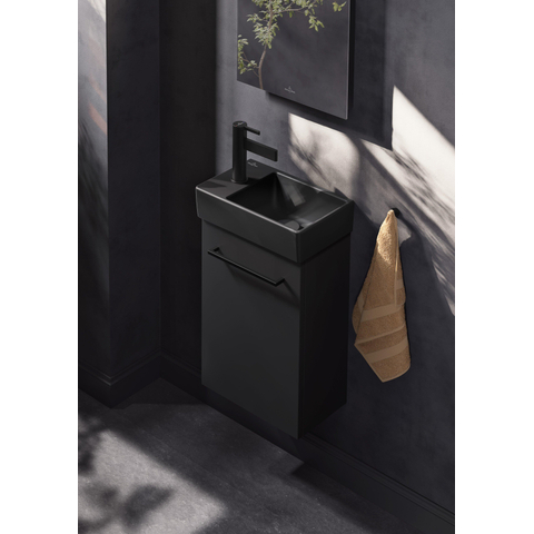 Villeroy & Boch Dawn 1 greeps wastafelkraan - zonder pop up afvoergarnituur - mat zwart SW974113