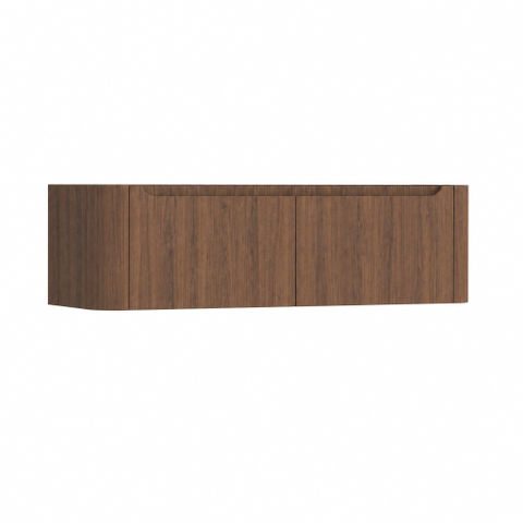 H&R badmeubelen Juice Wastafelonderkast - 140x45x40cm - afgeronde hoeken - 2 lades - geïntegreerde greep - dark oak SW867554