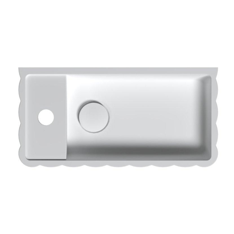 Riho Catching waves Tiny Wash Lave-mains - 1 trou de robinet gauche - vasque à poser droite - mat blanc SW1185424