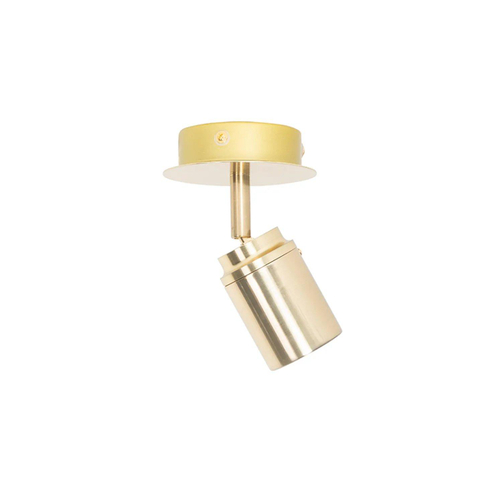 QAZQA Ducha Plafonnier de salle de bains - 10x10cm - 1 spot - IP44 - laiton (or) SW1187226