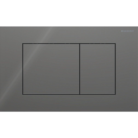 Geberit Sigma40 bedieningsplaat - 2-toets spoeling - extra dun - vierkante knoppen - glas - glans lava (grijs) SW1237152